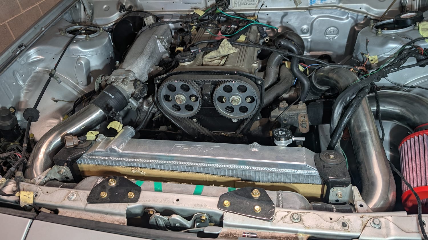 Engine bay, intercooler and plumbing